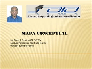 MAPA CONCEPTUAL
Ing. Omar J. Ramírez C.I. 58.234
Instituto Politécnico “Santiago Mariño”
Profesor Sede Barcelona
 