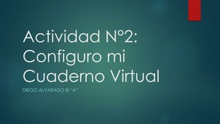 Actividad N°2:
Configuro mi
Cuaderno Virtual
DIEGO ALVARADO III “A”
 