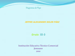JEFFER ALEXANDER SOLER PÁEZ
Grado: 10-3
Institución Educativa Técnico Comercial
Jenesano
2010
Diagramas de Flujo
 