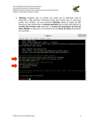 Actividad No. 1.11: SQL Injection con sqlmap en Kali Linux | PDF