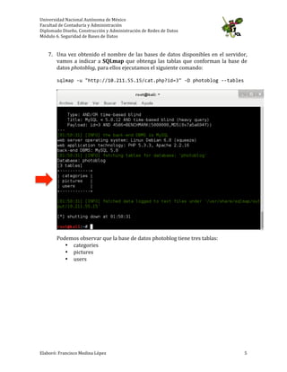 Actividad No. 1.11: SQL Injection con sqlmap en Kali Linux | PDF