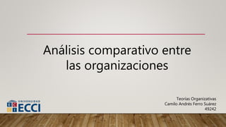 Análisis comparativo entre
las organizaciones
Teorías Organizativas
Camilo Andrés Ferro Suárez
49242
 