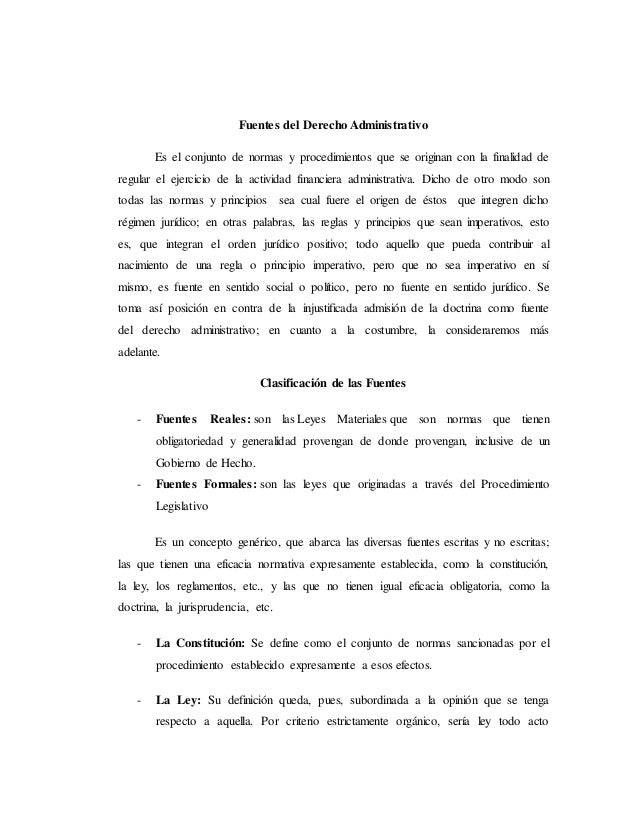 Fuentes del Derecho Administrativo