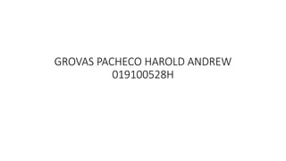 GROVAS PACHECO HAROLD ANDREW
019100528H
 