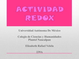 Universidad Autónoma De México

Colegio de Ciencias y Humanidades
        Plantel Naucalpan

     Elizabeth Rafael Velela

              239A
 