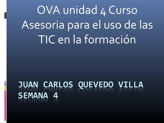 OVA unidad 4 Curso
Asesoria para el uso de las
TIC en la formación

 