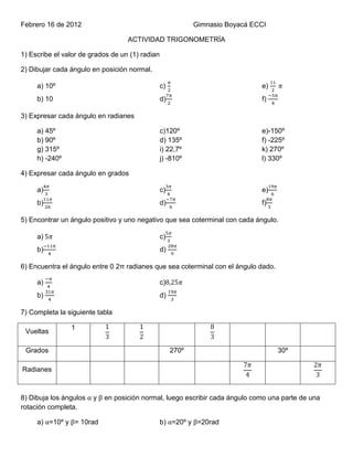 Actividad trigonometría | DOCX