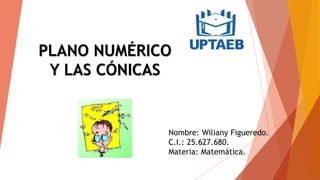PLANO NUMÉRICO
Y LAS CÓNICAS
Nombre: Wiliany Figueredo.
C.I.: 25.627.680.
Materia: Matemática.
 