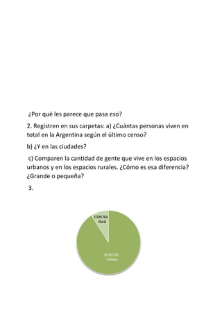 ¿Por qué les parece que pasa eso?
2. Registren en sus carpetas: a) ¿Cuántas personas viven en
total en la Argentina según ...