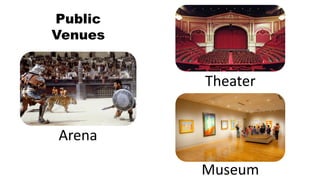 Public
Venues
Arena
Theater
Museum
 