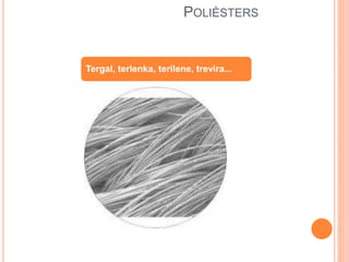 POLIÈSTERS
Tergal, terlenka, terilene, trevira...
 