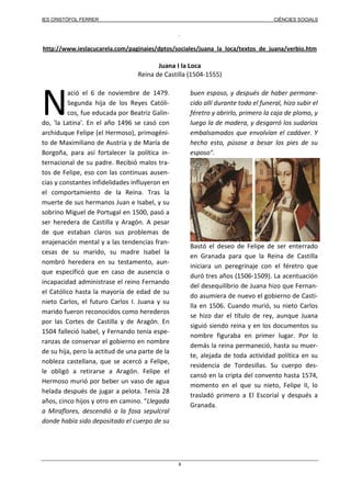 Activitat Lectora  Juana La Loca