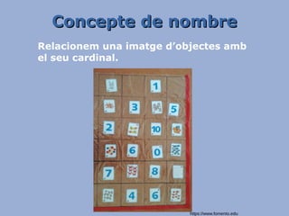 Concepte de nombreConcepte de nombre
Relacionem una imatge d’objectes amb
el seu cardinal.
https://www.fomento.edu
 