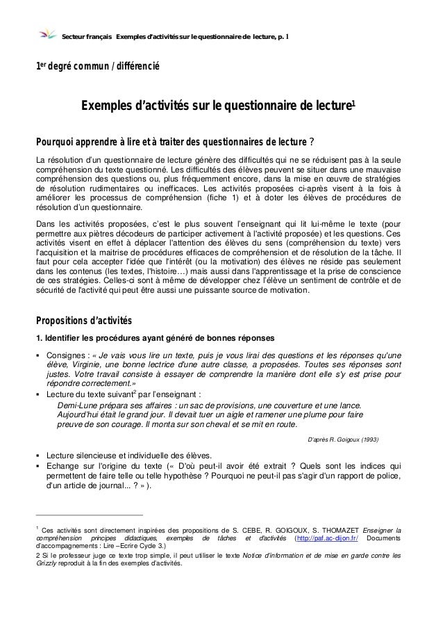 Activites pour repondre_a_un_questionnaire_de_lecture