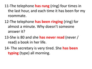 Tired Rung Past Tenses revision | PPT