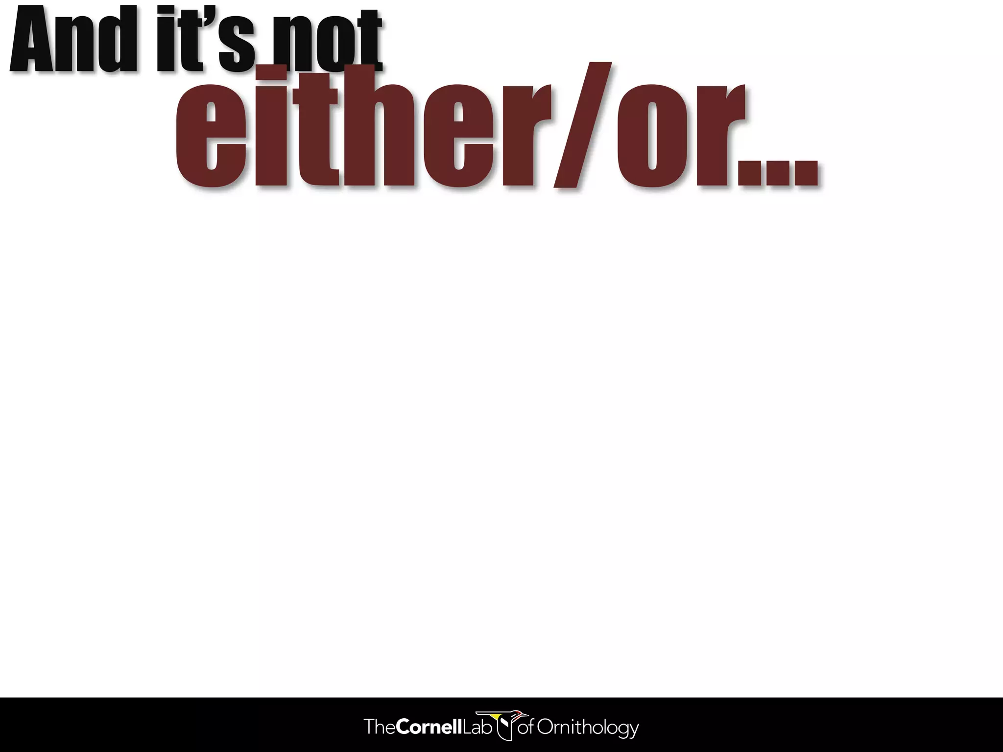 And it’s not
     either/or…
 