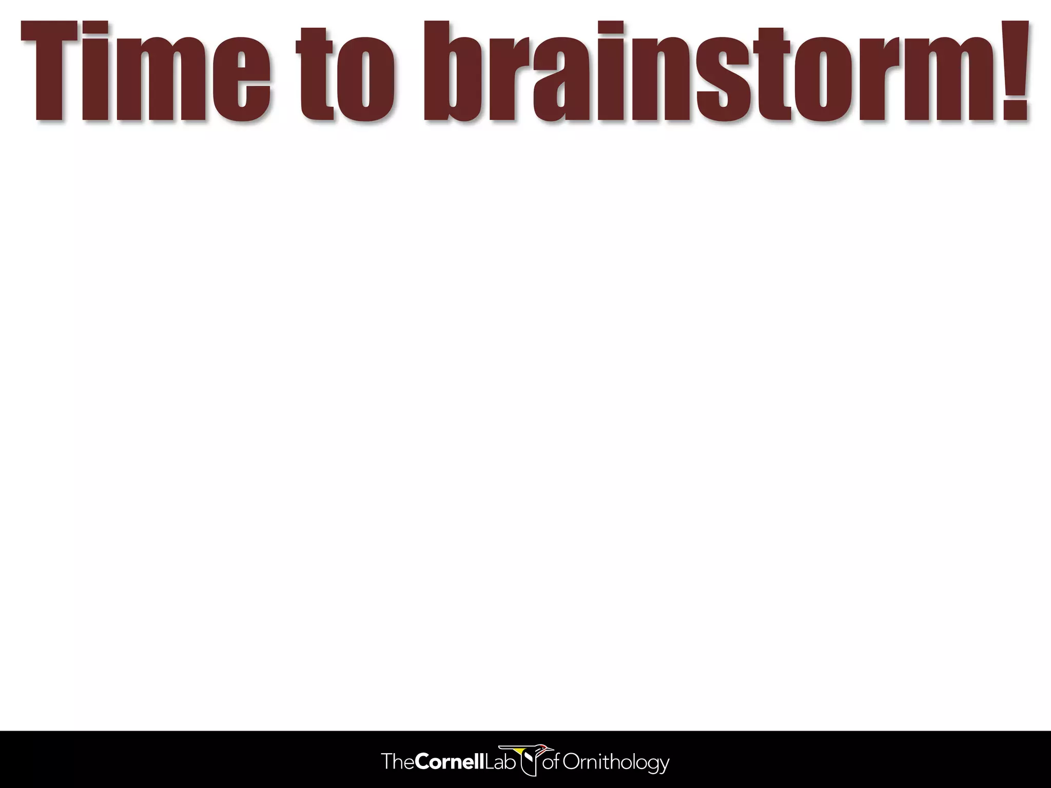 Time to brainstorm!
 