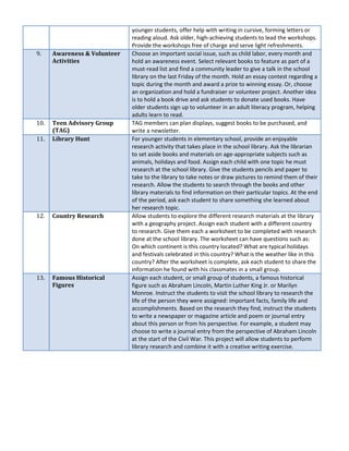 Activities for School Library Hours | PDF