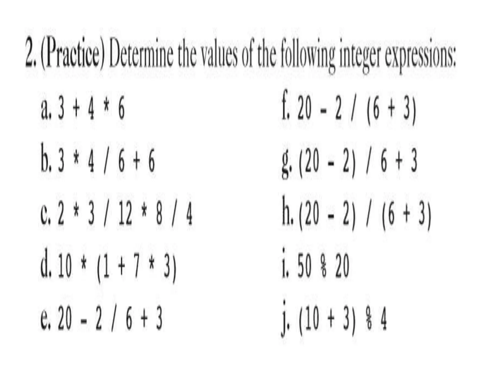 Activities on Operator Precedence and Associativity
