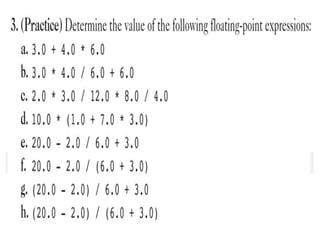 Activities on Operator Precedence and Associativity | PPTX