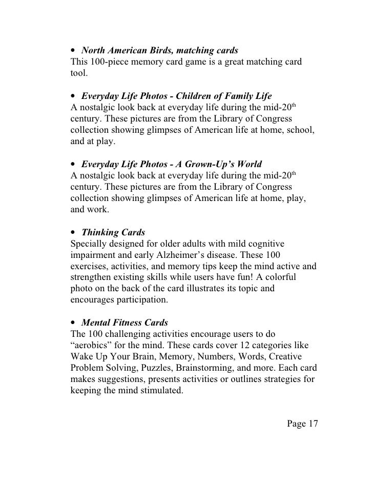 Activities Supply List