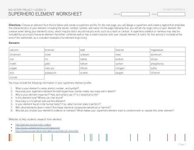 3.1 Superhero Element