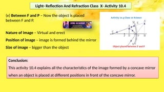 Light Reflection and Refraction- Activities - Class X Science | PPTX