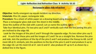 Refraction Instructructural Materials Light Reflection and Refraction- Activities - Class X Science | PPTX