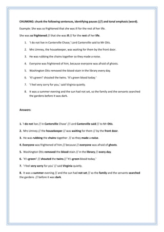 Activity bank for canterville ghost | PDF