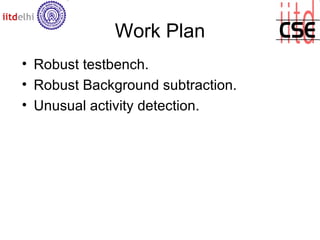 Activity recognition for video surveillance | PPT