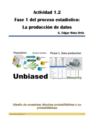 http://licmata-math.blogspot.mx/ 1
Actividad 1.2
Fase 1 del proceso estadístico:
La producción de datos
G. Edgar Mata Ortiz
 