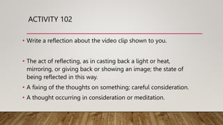 Video Reflection Activity Activity 101.pptx