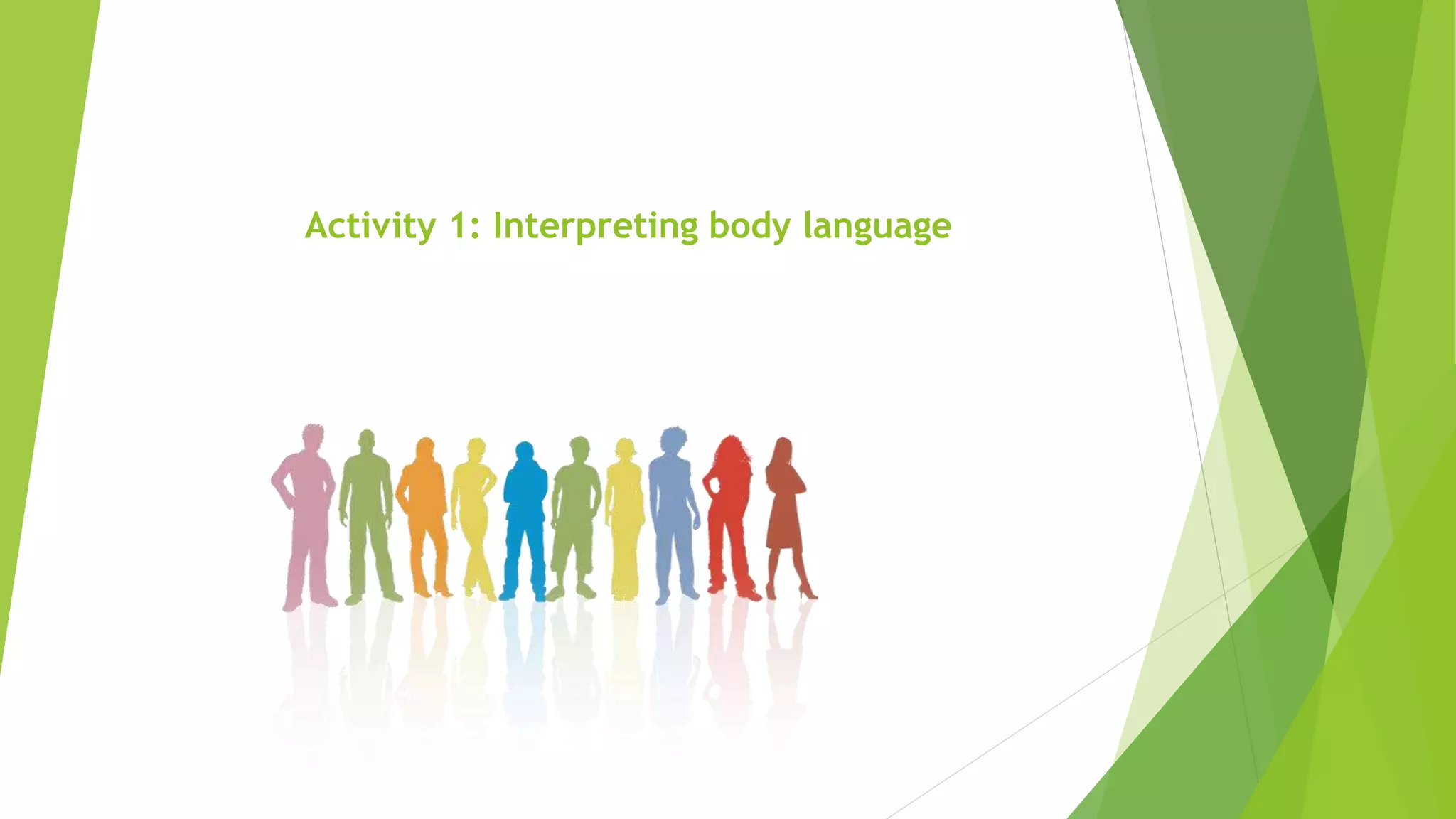 Activity 1: Interpreting body language
 