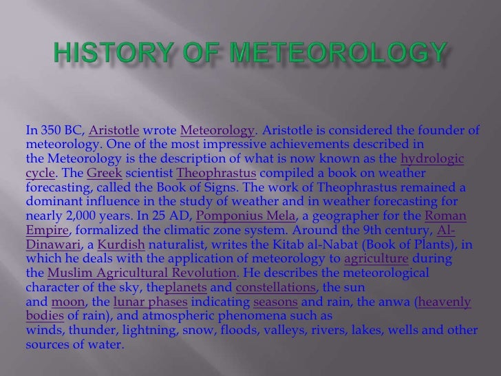 History of Meteorology and Invention of Weather Instruments