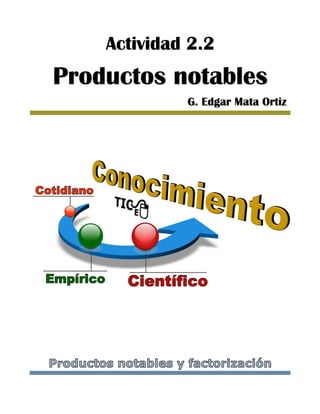 Actividad 2.2
Productos notables
G. Edgar Mata Ortiz
 