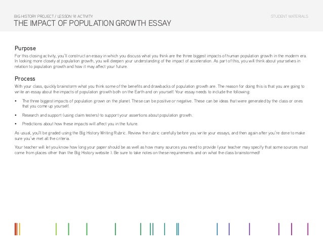 Growing population essay