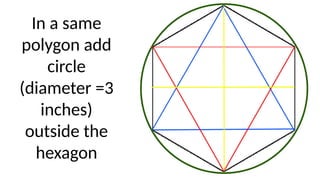 In a same
polygon add
circle
(diameter =3
inches)
outside the
hexagon
 