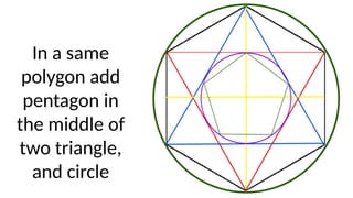 In a same
polygon add
pentagon in
the middle of
two triangle,
and circle
 