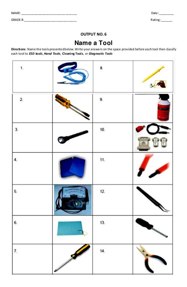 activity 6: name a tool