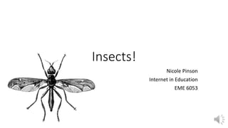 Insects! 
Nicole Pinson 
Internet in Education 
EME 6053 
 
