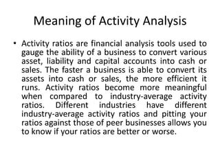 Activity analysis | PPTX