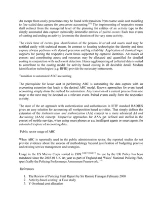 Activity based accounting