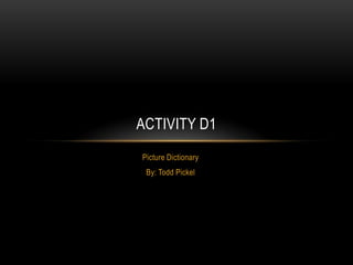 ACTIVITY D1
Picture Dictionary
 By: Todd Pickel
 