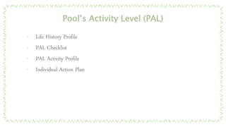 Pool Activity Level Assessment Activity engagement with person with dementia | PDF