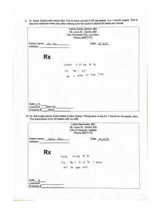 Activity for prescription and prescription writing | PDF