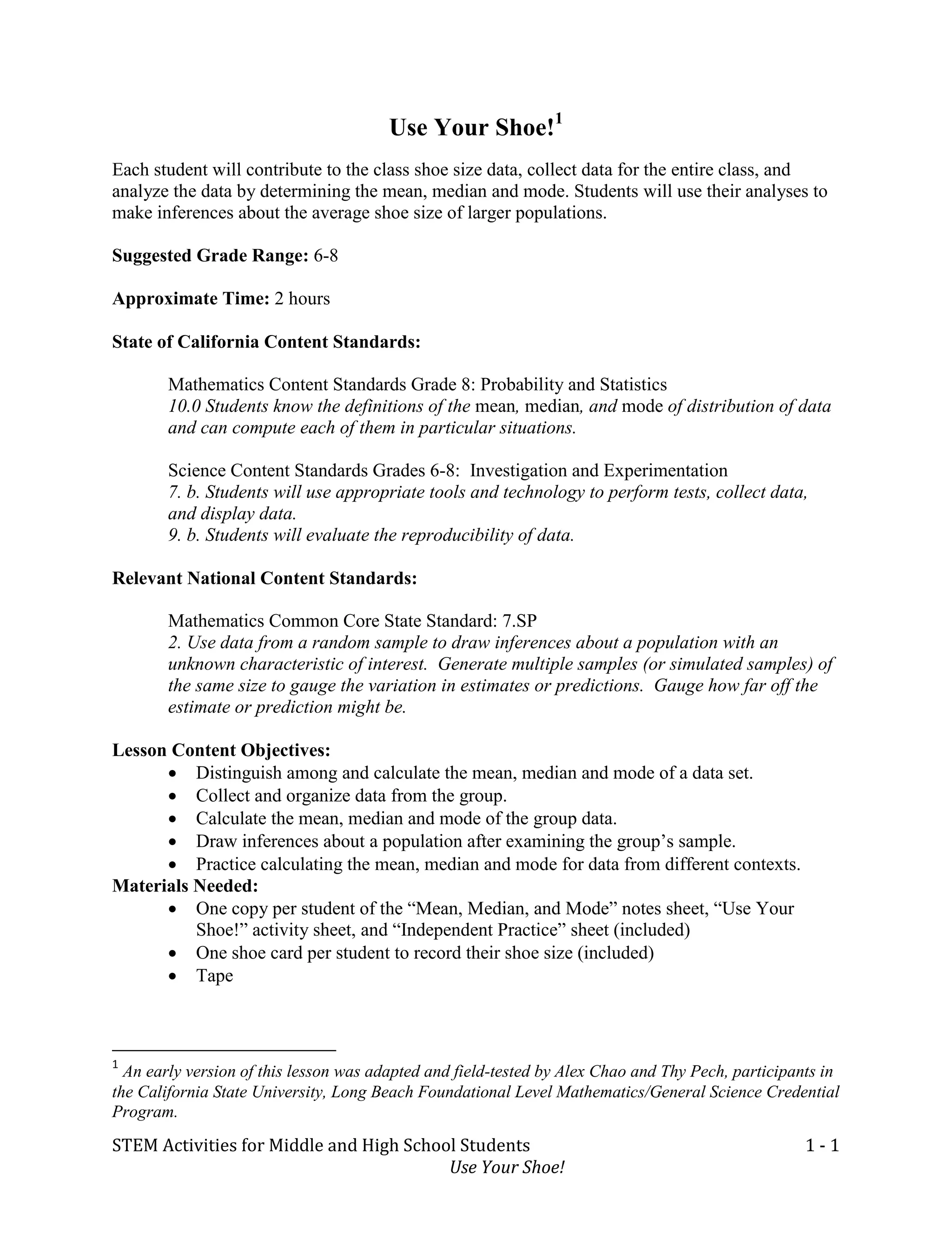 Activity in mean median mode | PDF