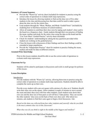 Activity in mean median mode | PDF