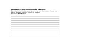 Activity Problem Statement Writing Examples Research Activity for Writing Statement of the Problem.pptx