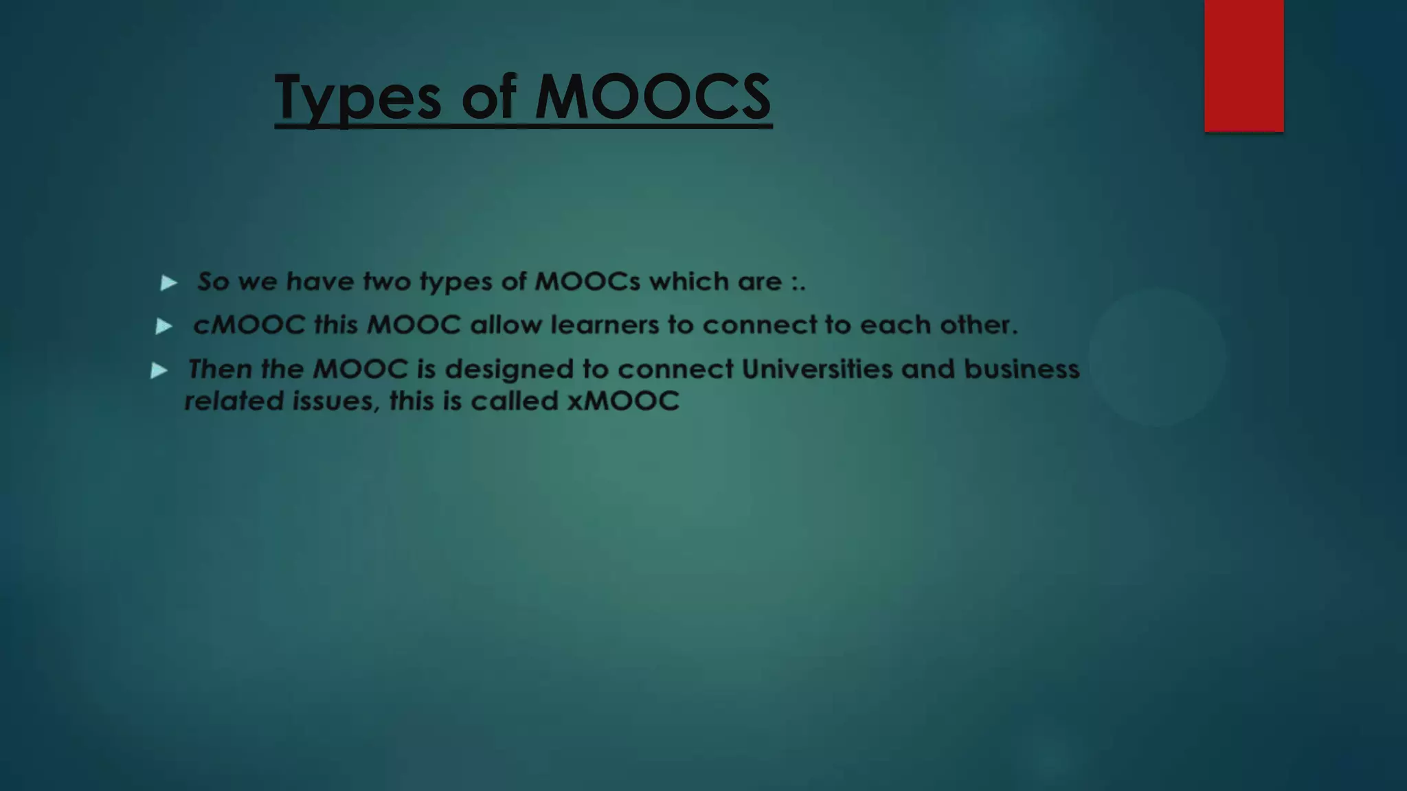 Types of MOOCS