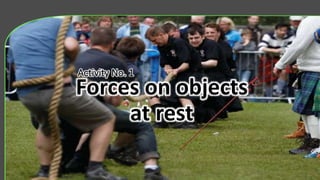 Forces on objects
at rest
Activity No. 1
 